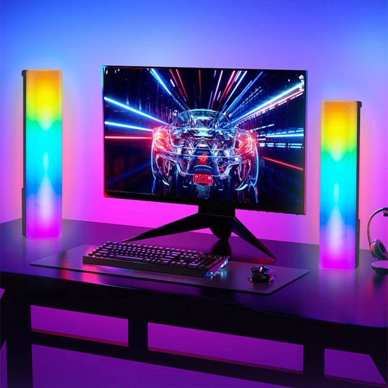 HabanaStrong 3D RGB Light Pick-up Table Top Ambiance Lamp Colorful Music Voice-activated Rhythm Light Home Decor For PC Game For Holiday Gifts