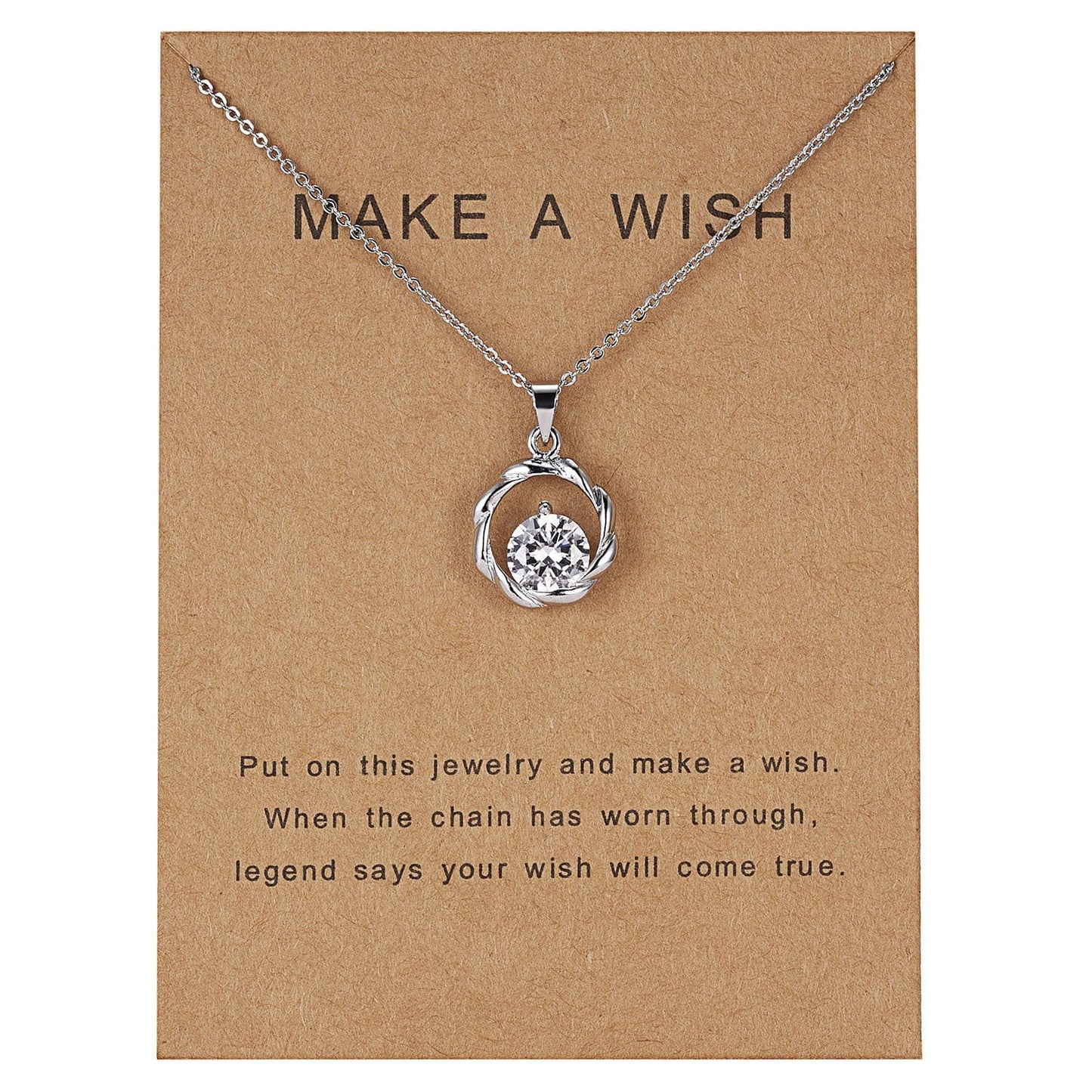 HabanaStrong C Dolphin Natural Stone Paper Card Necklace