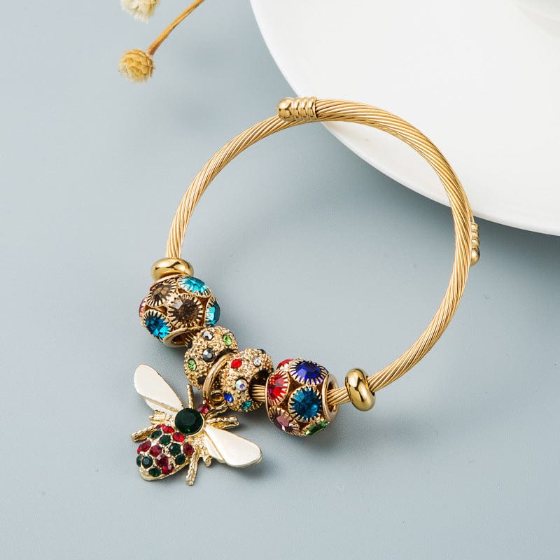 habanastrong.com Accesorios el toque final Color Pulsera de abeja de estilo de diamantes para mujer