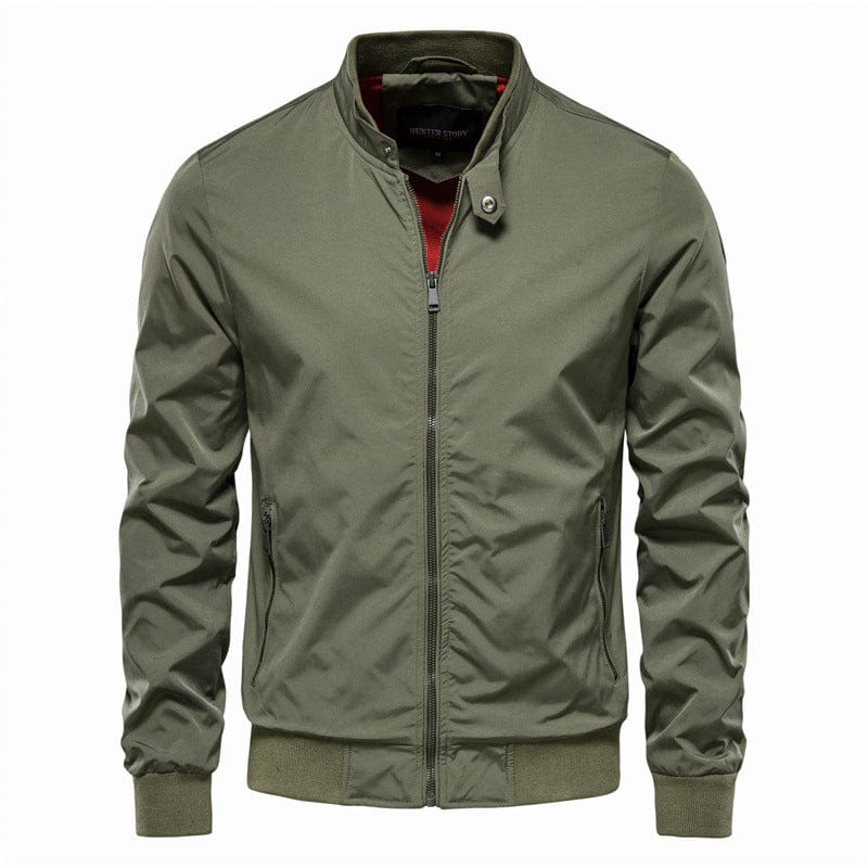 HabanaStrong.com Accesorios el toque final Green / 2XL Men's Zip-up Jacket With Pockets Casual Solid Stand Collar Long Sleeve Top Outwear Clothing