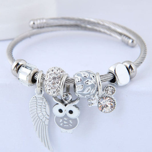 HabanaStrong.com Accesorios el toque final Grey Pulsera Búho con Alas, de la Suerte/HabanaStrong