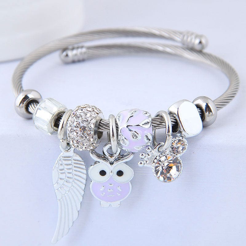 HabanaStrong.com Accesorios el toque final Purple Pulsera Búho con Alas, de la Suerte/HabanaStrong