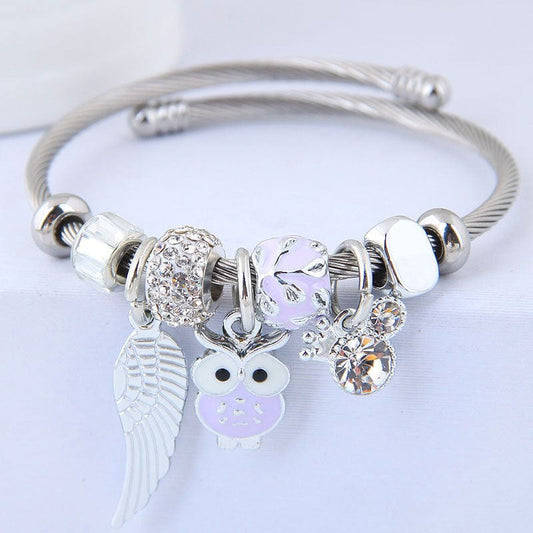 HabanaStrong.com Accesorios el toque final Purple Pulsera Búho con Alas, de la Suerte/HabanaStrong