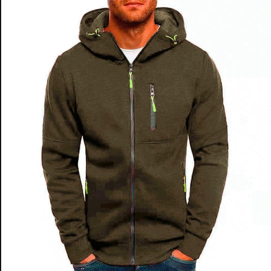 HabanaStrong.com Ropa Casual Hombres y Mujer, Ropa Europe Army Green / 3XL Sudadera con Capucha y Cremallera para Hombre: Estilo y Comodida
