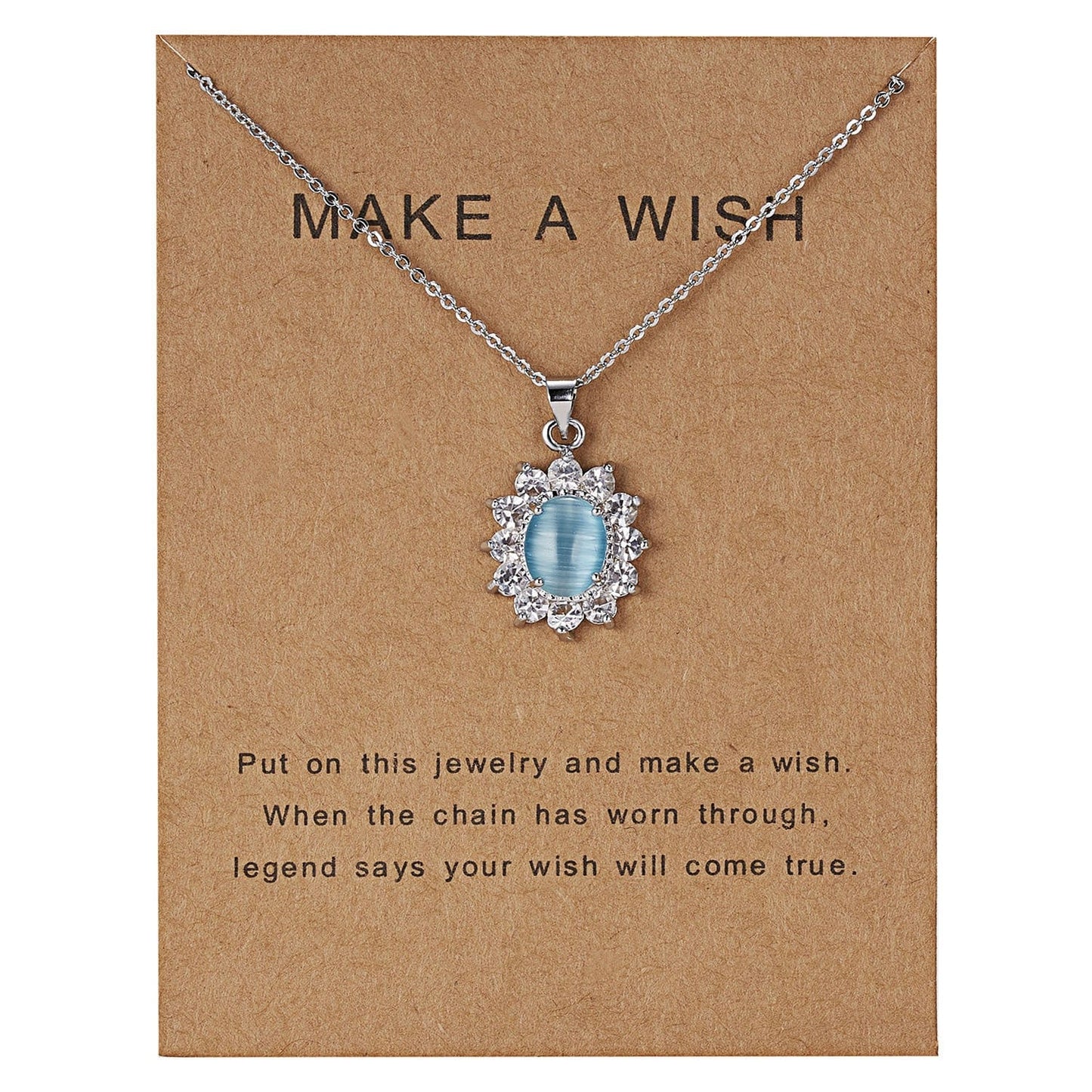 HabanaStrong D Dolphin Natural Stone Paper Card Necklace
