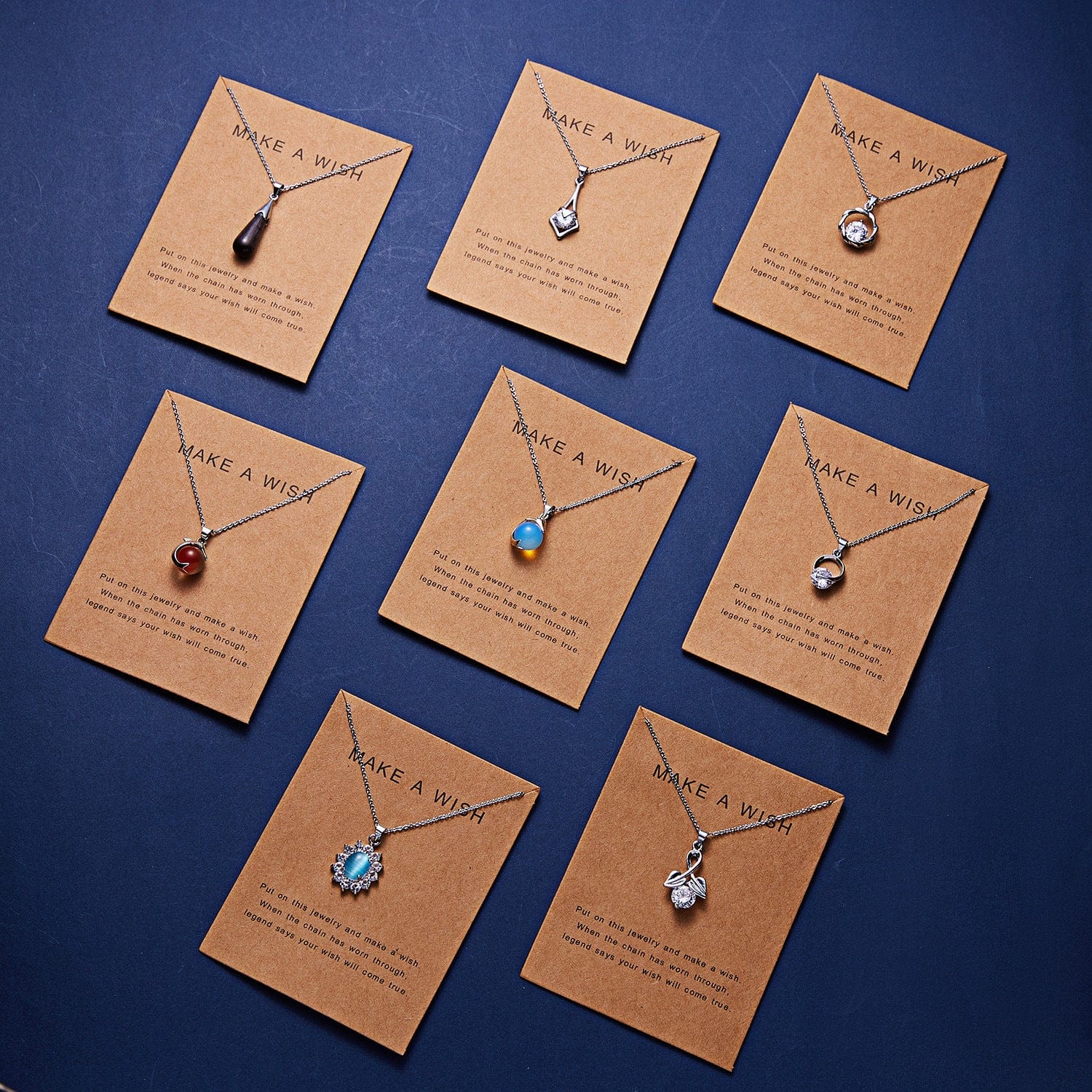 HabanaStrong Dolphin Natural Stone Paper Card Necklace