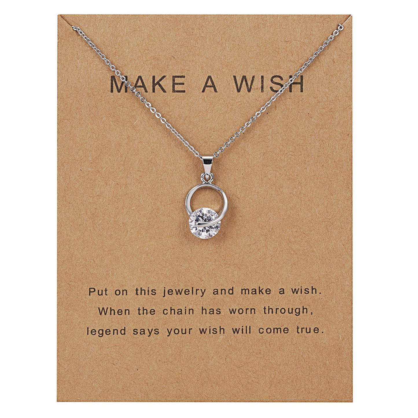 HabanaStrong E Dolphin Natural Stone Paper Card Necklace