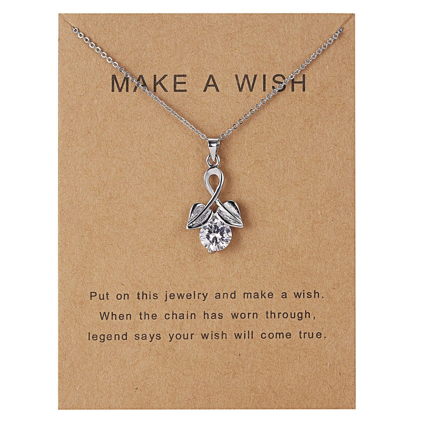 HabanaStrong F Dolphin Natural Stone Paper Card Necklace