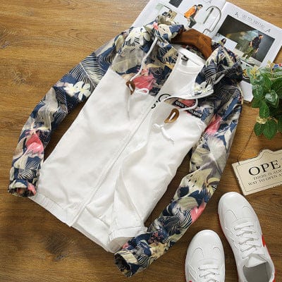 HabanaStrong Men's Printed Casual Contrast Sports Hooded Camouflage Jacket
