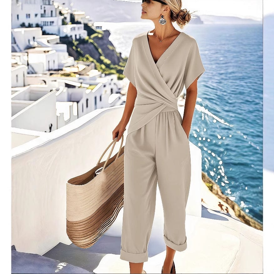 HabanaStrong Ropa Casual Hombres y Mujer, Ropa Europe Fashion Solid Color Irregular Short Sleeve Suit