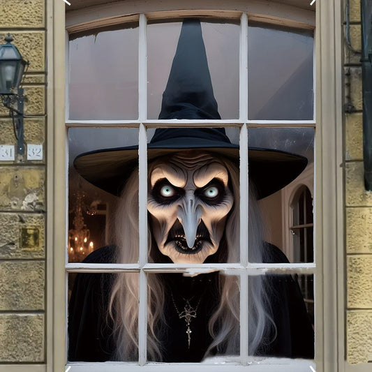 HabanaStrong Tebdencia lo mas buscado del año 3D Holiday Window Cover Witch Halloween Window Cover