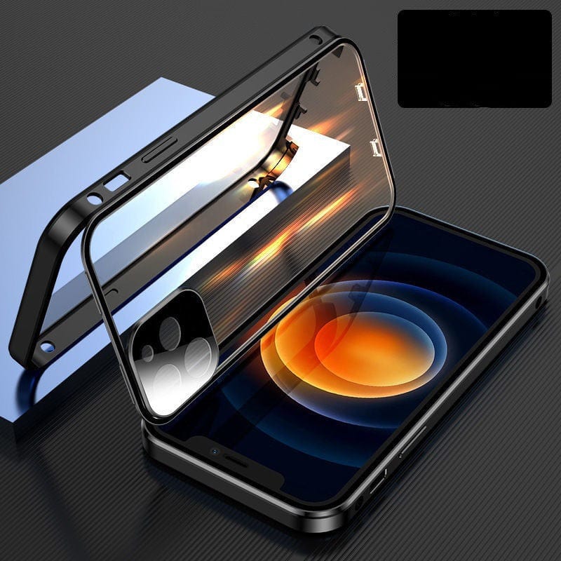 HabanaStrong Tebdencia lo mas buscado del año Black / IPhone X Compatible with Apple , Mobile Phone Shell Metal Frame Buckle Double-sided Glass