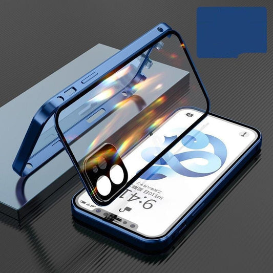 HabanaStrong Tebdencia lo mas buscado del año Blue / IPhone X Compatible with Apple , Mobile Phone Shell Metal Frame Buckle Double-sided Glass