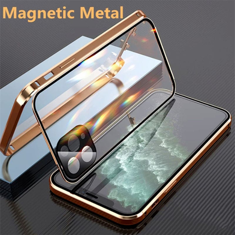 HabanaStrong Tebdencia lo mas buscado del año Compatible with Apple , Mobile Phone Shell Metal Frame Buckle Double-sided Glass