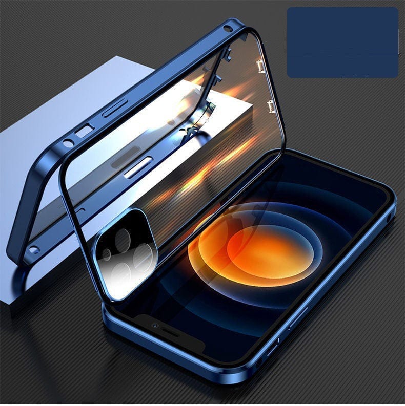 HabanaStrong Tebdencia lo mas buscado del año Dark Blue / IPhone X Compatible with Apple , Mobile Phone Shell Metal Frame Buckle Double-sided Glass