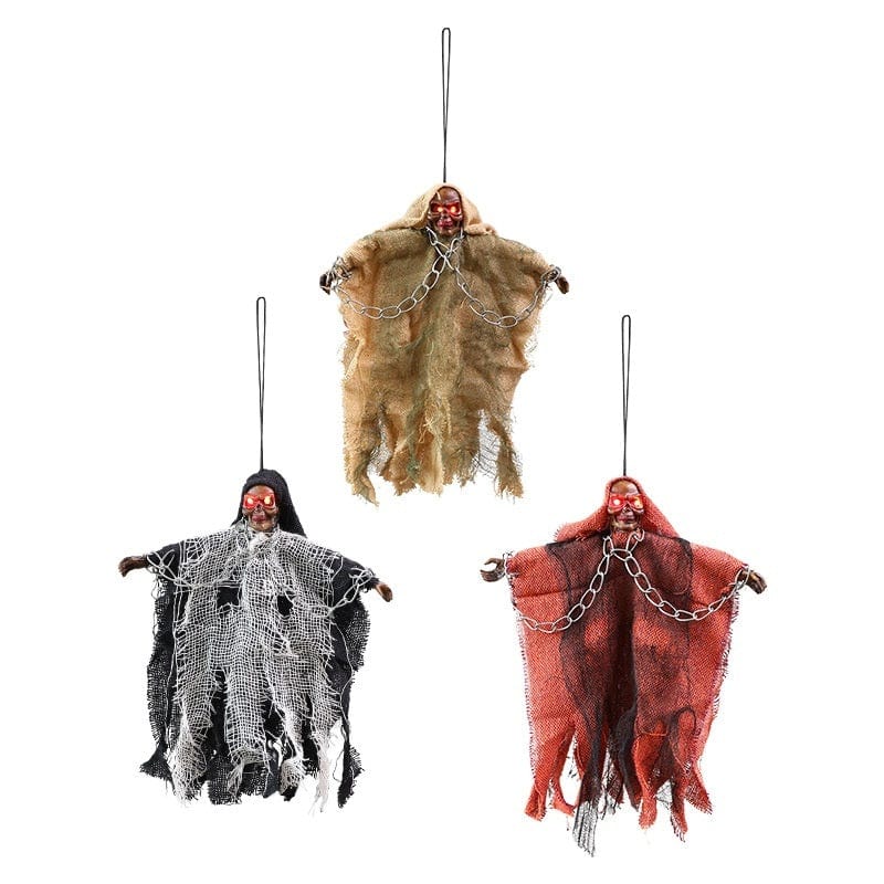 HabanaStrong Tebdencia lo mas buscado del año Halloween Hanging Ghost Iron Chain Glowing Skull Decorative Ornaments