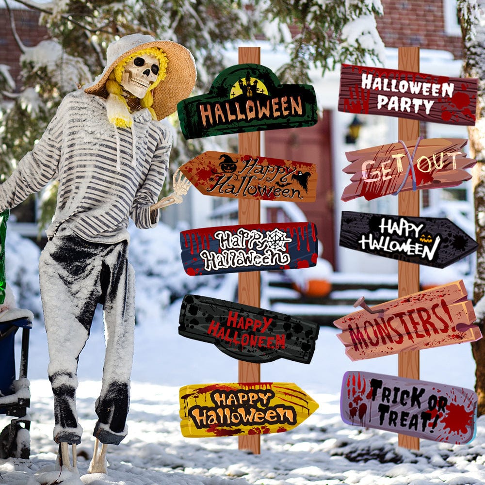HabanaStrong Tebdencia lo mas buscado del año Halloween Road Sign Creative Printing Halloween Decoration Props Paper Signs