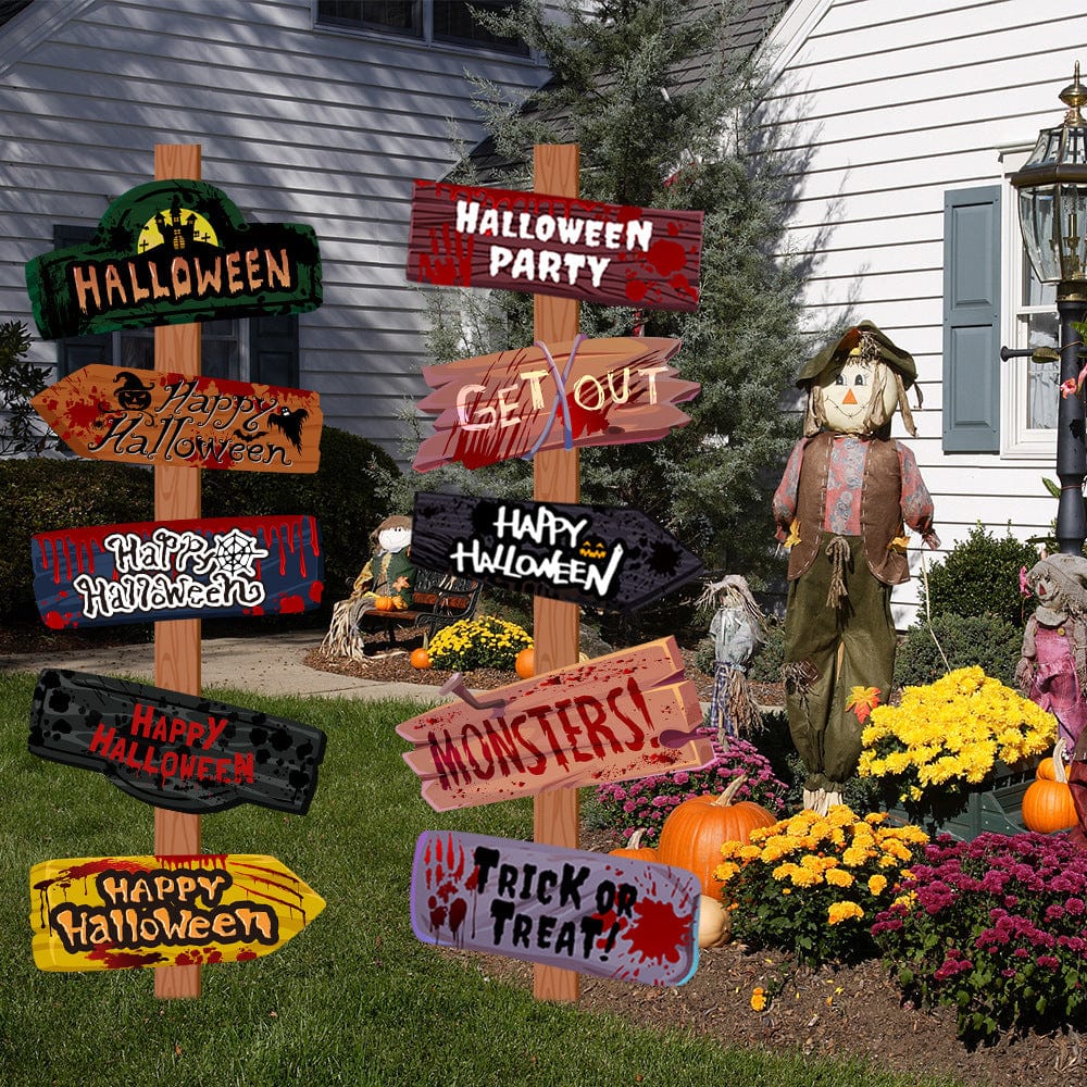 HabanaStrong Tebdencia lo mas buscado del año Halloween Road Sign Creative Printing Halloween Decoration Props Paper Signs