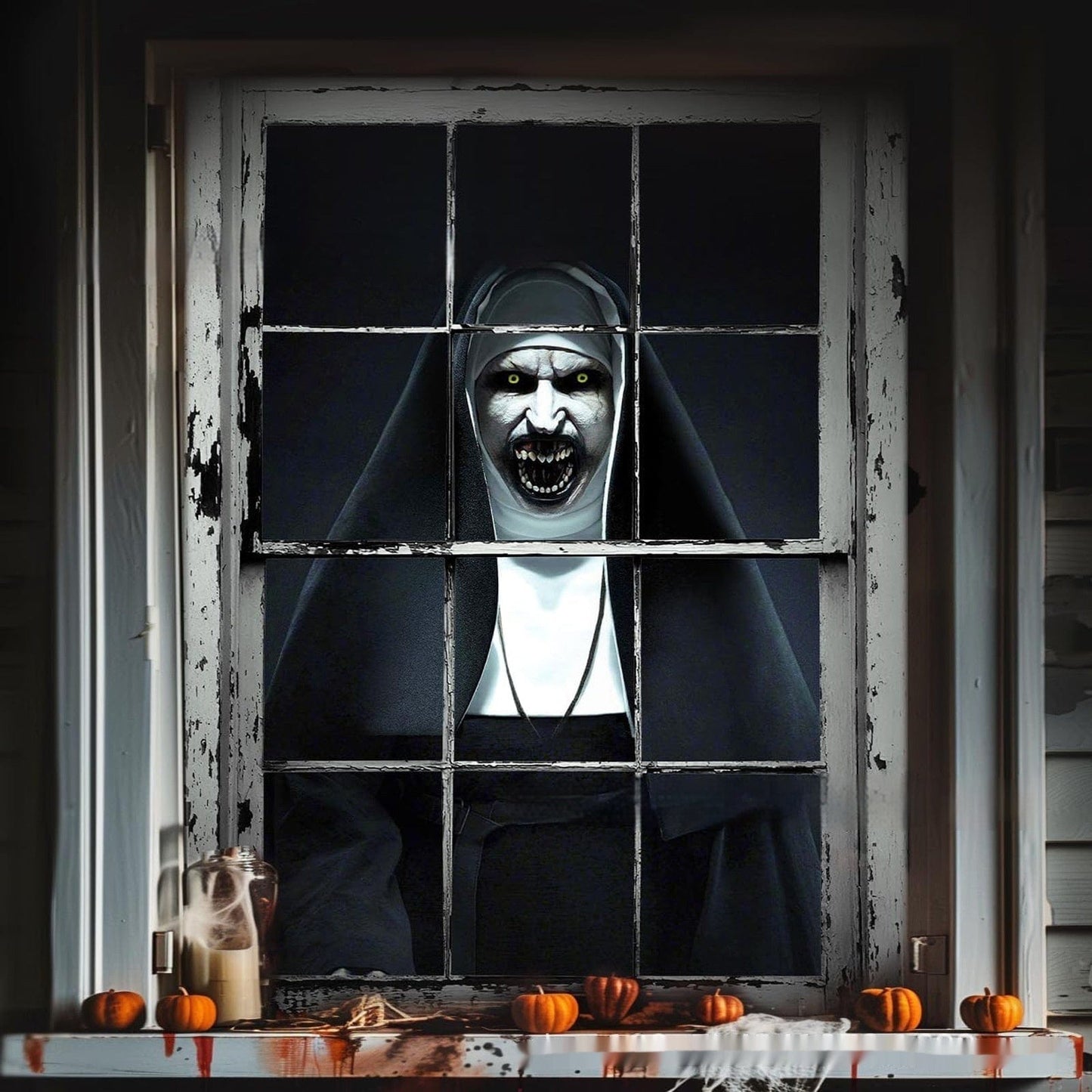 HabanaStrong Tebdencia lo mas buscado del año RDS76 3D Holiday Window Cover Witch Halloween Window Cover