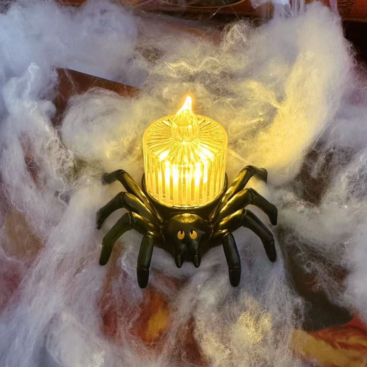 HabanaStrong Tebdencia lo mas buscado del año Vertical Stripe Candle Halloween Pumpkin Spider Candle Light Decoration Props