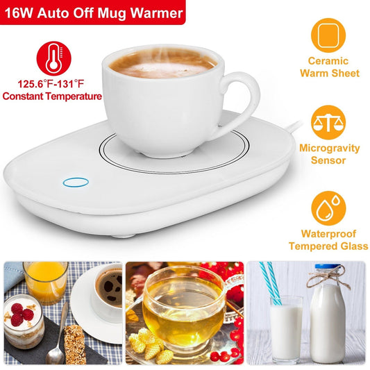 HabanaStrong Tebdencia lo mas buscado del año White 1Pc Coffee Mug Warmer Cup Warmer Auto Shut Off Coffee Tea Milk Electric Heater Pad Office Home Desk Electric Beverage Warmer Mat