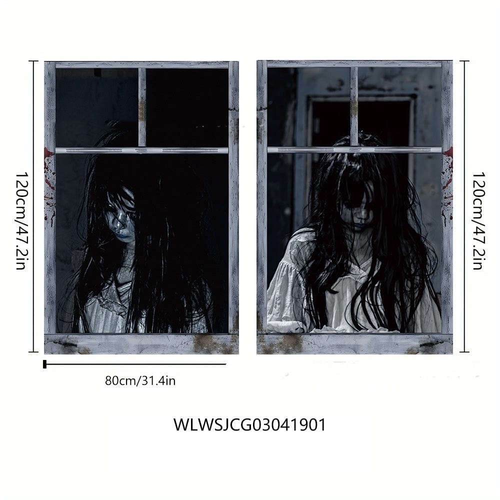 HabanaStrong Tebdencia lo mas buscado del año WLWSJCG03041901 3D Holiday Window Cover Witch Halloween Window Cover