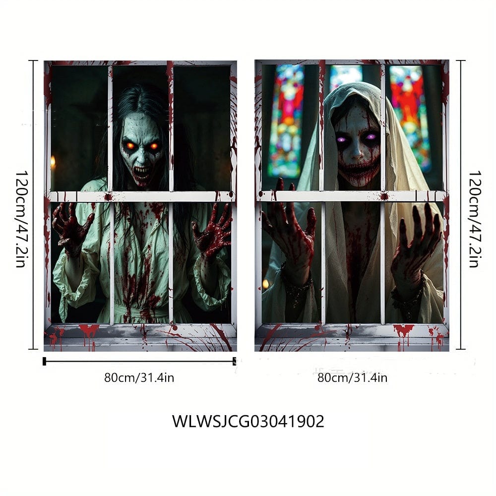HabanaStrong Tebdencia lo mas buscado del año WLWSJCG03041902 3D Holiday Window Cover Witch Halloween Window Cover