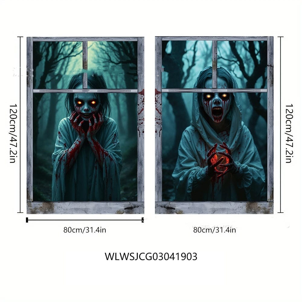 HabanaStrong Tebdencia lo mas buscado del año WLWSJCG03041903 3D Holiday Window Cover Witch Halloween Window Cover